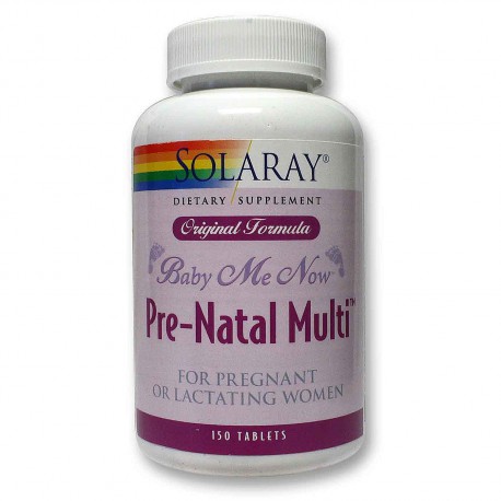 Baby Me Now Prenatal Multi Embarazo y Lactancia Solaray 150 Comprimidos